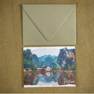 Carte Postale Style Vietnam Asie décor Voyage