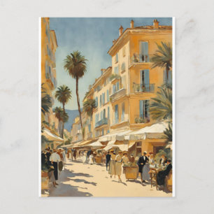 Carte Postale Style vintage Cannes Français Aquarelle