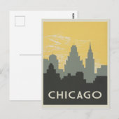 Carte Postale Style vintage Chicago Skyline (Devant / Derrière)