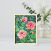 Carte Postale Style vintage Fleurs d'Hibiscus Tropical (Debout devant)