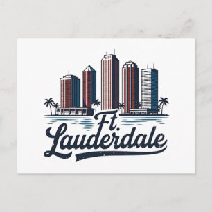 Carte Postale Style Vintage Fort Lauderdale Floride Plage