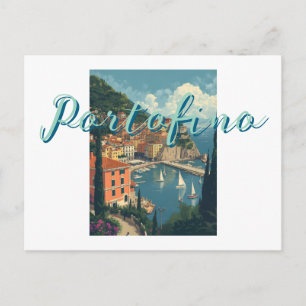 Carte Postale Style Vintage Portofino Gênes Italie