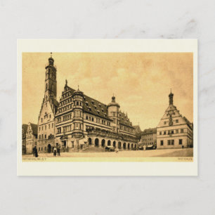 Carte Postale Style Vintage Rothenburg Allemagne