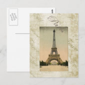Carte Postale Style vintage Tour Eiffel (Devant / Derrière)
