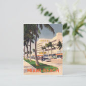 Carte Postale Style voyage vintage Miami Beach (Debout devant)