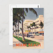 Carte Postale Style voyage vintage Miami Beach (Devant / Derrière)