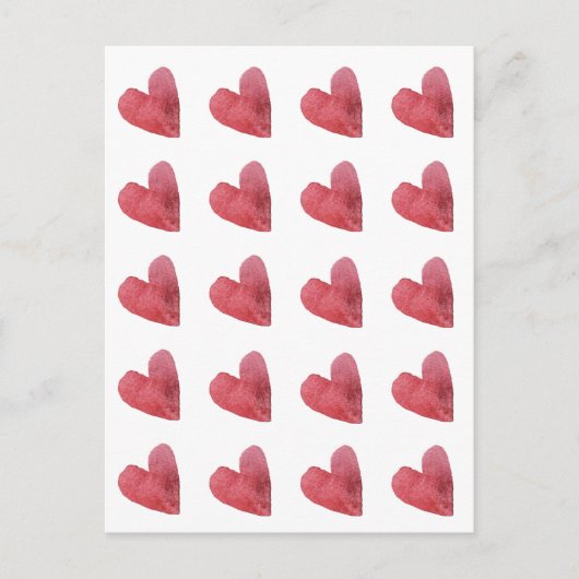 Carte postale stylée aquarelle rouge (Devant)