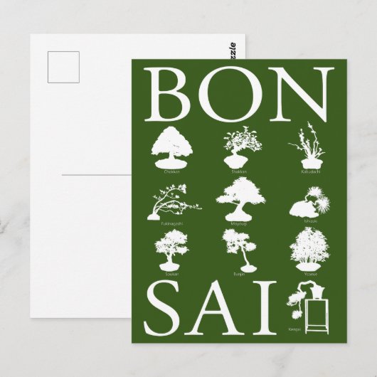 Carte Postale Styles de base d'arbre en pot (Devant / Derrière)