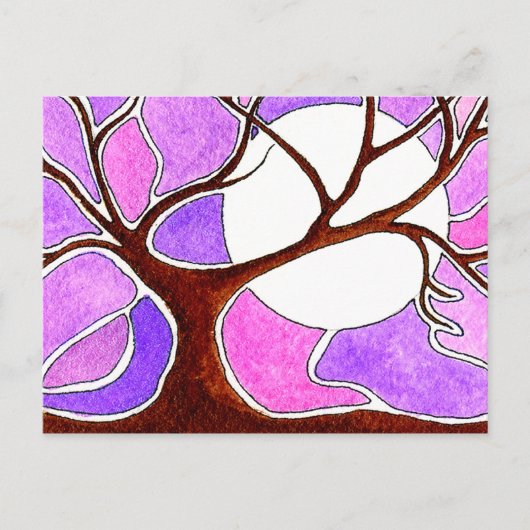 Carte Postale Stylet aquarelle et arbre d'encre (Devant)