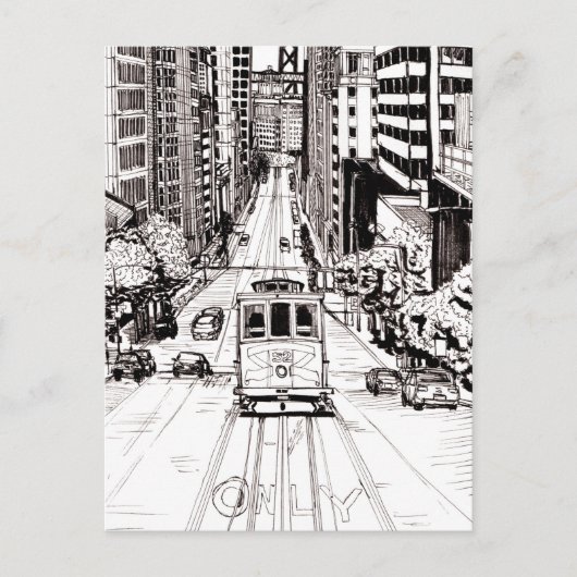 Carte Postale Stylet et dessin d'encre de San Francisco (Devant)