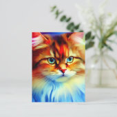 Carte postale stylisée de chats de Sibérie (Debout devant)