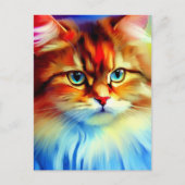 Carte postale stylisée de chats de Sibérie (Devant)