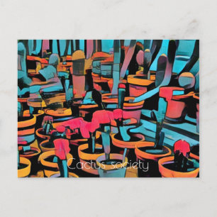 Carte postale stylisée Société Cactus