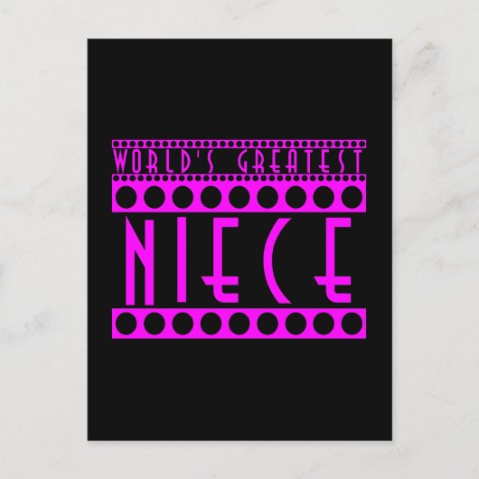 Carte Postale Stylish Chic Nieces : La plus grande nièce du mond (Devant)