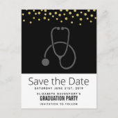 Carte Postale Stylish Graduation Party Stethoscope Enregistrer l (Devant)