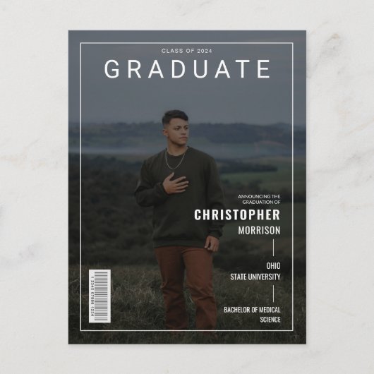 Carte Postale Stylish Magazine Couverture photo Faire-part des d (Devant)