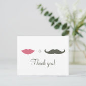 Carte Postale Stylish Mustache et Merci des lèvres (Debout devant)