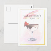 Carte Postale Stylish Pencil Art St. Valentine's Day Cocktail (Devant / Derrière)