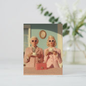 Carte Postale Stylish Tea Time Duo (Debout devant)