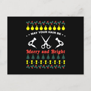 Carte Postale Styliste Cheveux Vilain Knit Sweater Cadeau de Noë