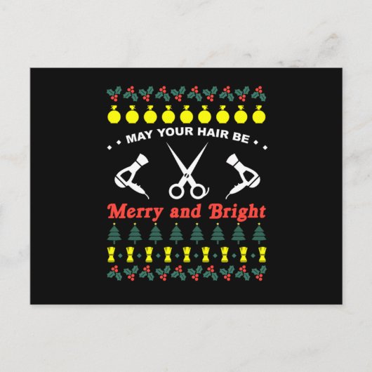 Carte Postale Styliste Cheveux Vilain Knit Sweater Cadeau de Noë (Devant)