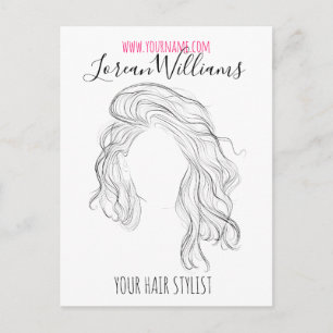 Carte Postale Styliste minimaliste des cheveux naturels longue v