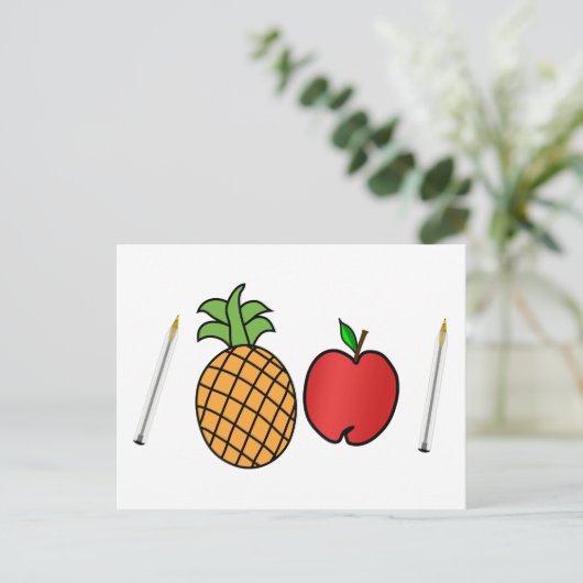 Carte Postale stylo à ananas (Debout devant)