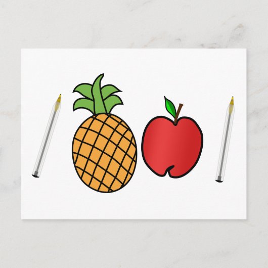 Carte Postale stylo à ananas (Devant)
