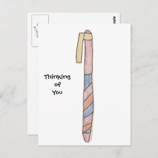 Carte Postale Stylo de dessin mignon (Devant / Derrière)