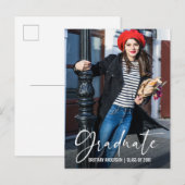 Carte Postale Stylo d'encre de calligraphie moderne Faire-part d (Devant / Derrière)