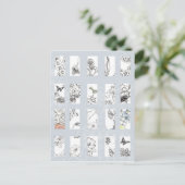 Carte Postale Stylo en encre noire fleur sauvage Croquis d'art b (Debout devant)