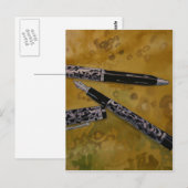 Carte Postale stylo fontaine art antique (Devant / Derrière)