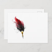 Carte Postale Stylo rouge en plumes avec nib or (Devant / Derrière)