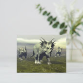 Carte Postale Styracosaurus dinosaures - rendu 3D (Debout devant)
