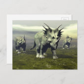Carte Postale Styracosaurus dinosaures - rendu 3D (Devant / Derrière)