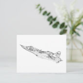 Carte Postale SU 25 Grach Soviet Frogfoot Plane Sketch (Debout devant)