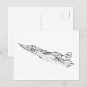 Carte Postale SU 25 Grach Soviet Frogfoot Plane Sketch (Devant / Derrière)