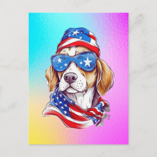 Carte Postale Sublimation de chien du 4 juillet-66361