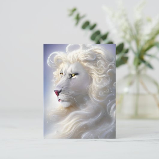 Carte Postale Sublimation Lion blanc (Debout devant)