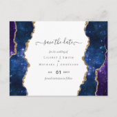 Carte Postale Sublime Agate Bleu Or ENSEMBLE DE MARIAGE (Devant)