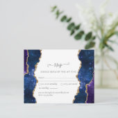 Carte Postale Sublime Agate Bleu Or ENSEMBLE DE MARIAGE (Debout devant)