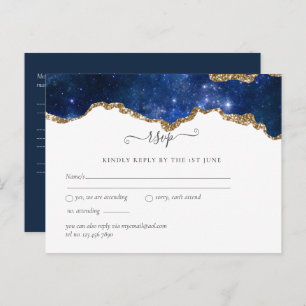 Carte Postale Sublime Agate Blue Gold MARIAGE SUITE