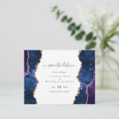 Carte Postale Sublime Agate Blue Gold MARIAGE SUITE (Debout devant)