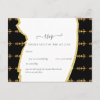 Sublime Black Gold Fleur De Lys Mariage