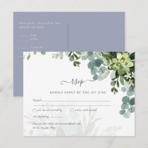 Carte Postale Sublime Dusty Bleu VERT MARIAGE Eucalyptus