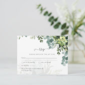 Carte Postale Sublime Dusty Bleu VERT MARIAGE Eucalyptus (Debout devant)