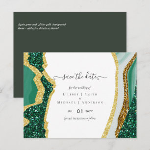 Carte Postale Sublime Emerald Green Gold Mariage