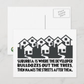 Carte Postale Suburbia sans arbres (Devant / Derrière)