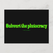 Carte Postale SubvertPlutocracy (Devant)