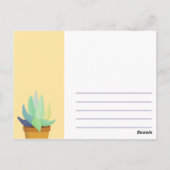 Carte Postale Succulente d'Aloe Vera jaune violette drôle (Dos)